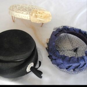 3 vintage hats with vintage box for one price